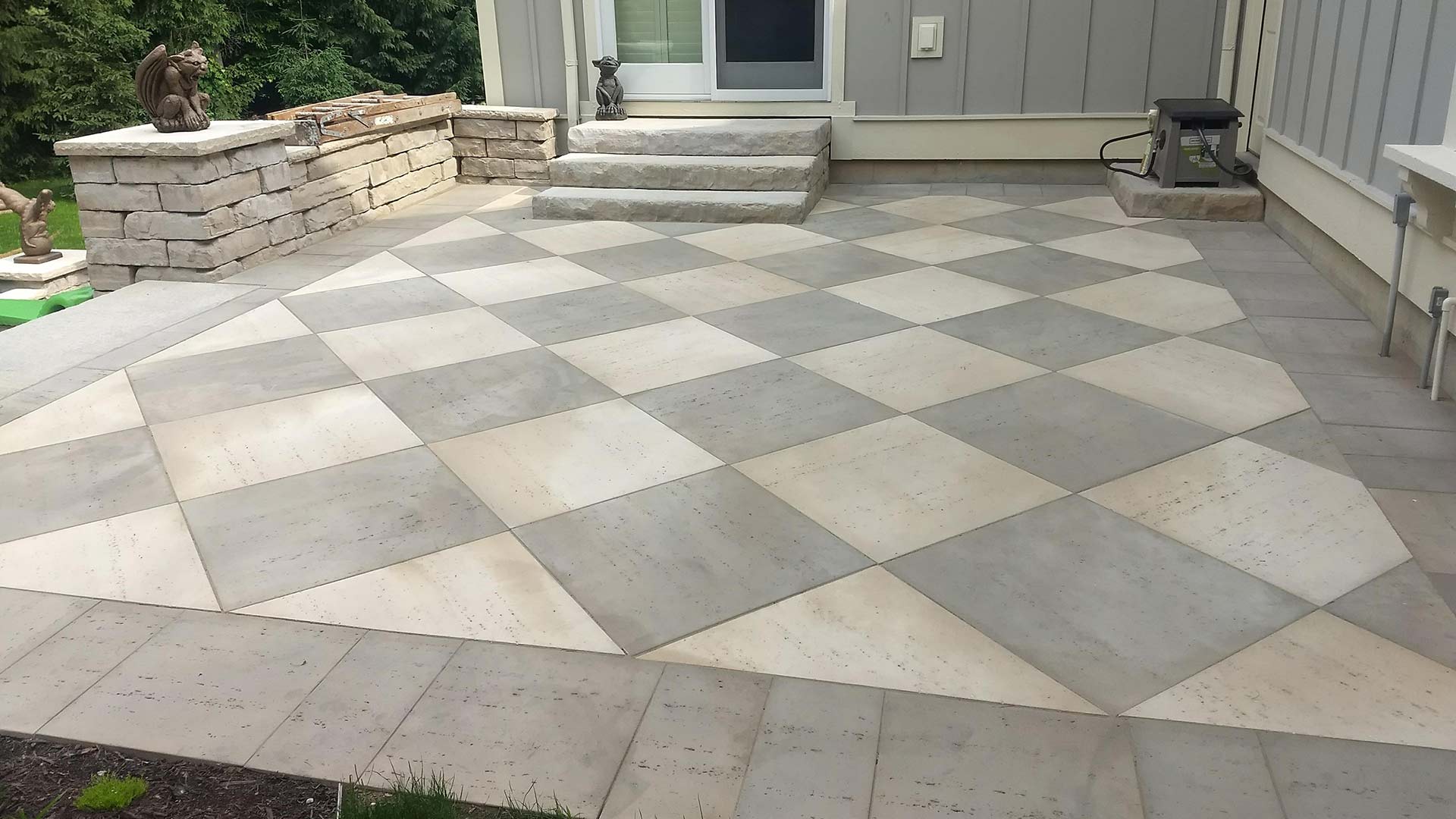 Freshly cleaned patio pavers in Norton Shores, MI.