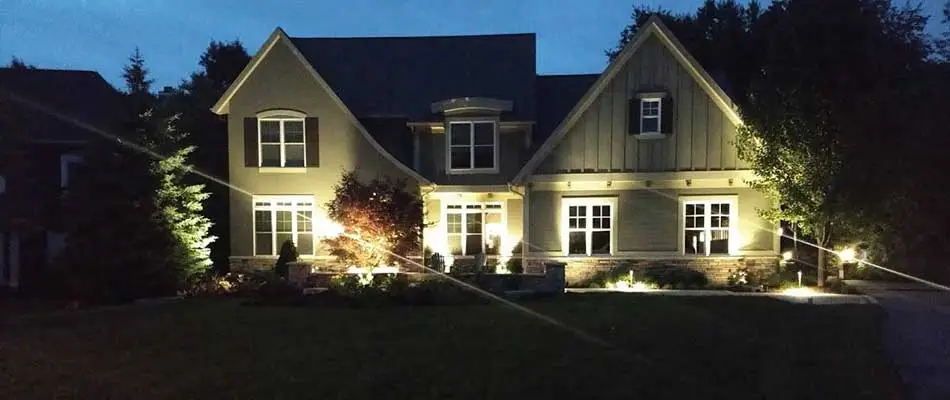 Outdoor lighting done for a house in East Grand Rapids, MI.