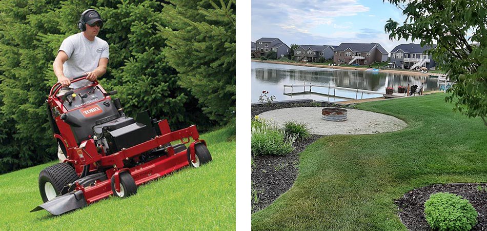 Lawn mowing services at properties near Ada, MI.