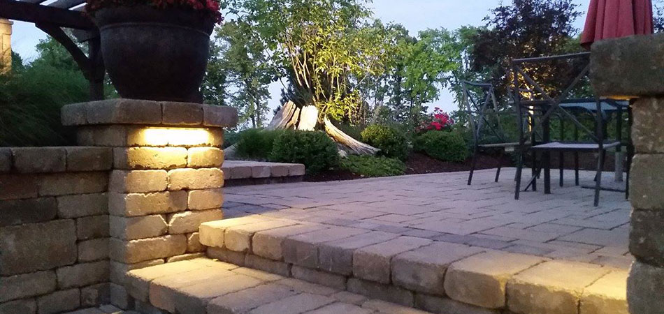 Outdoor lighting installation at a home near Cannonsburg, MI.