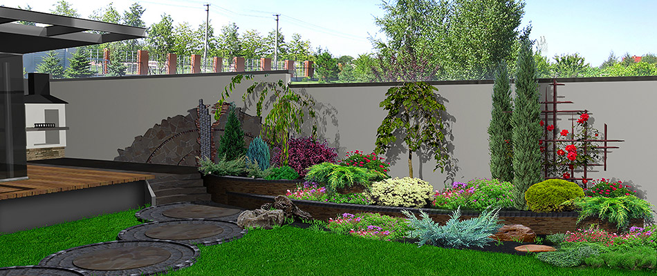 A 3D landscape design custom created for our clients in Holland, MI. 