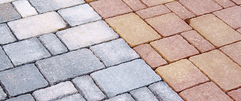 Brick pavers built into a patio near Ada, MI.